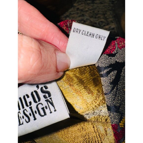 Sunflower Print Design Jacket Blazer Top Plus Size 1 Silk Blend Red Black Boho - Picture 7 of 9